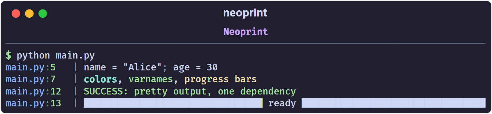 Neoprint output