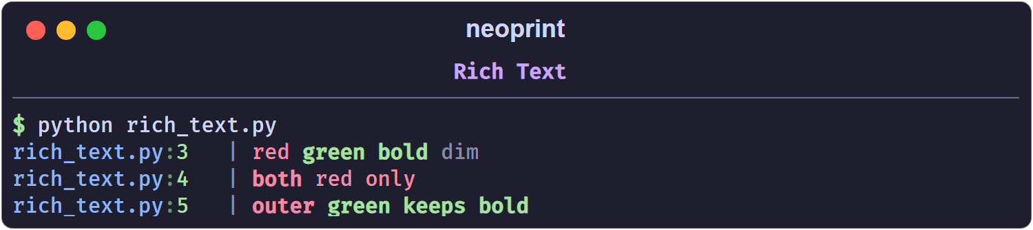 Rich text styles