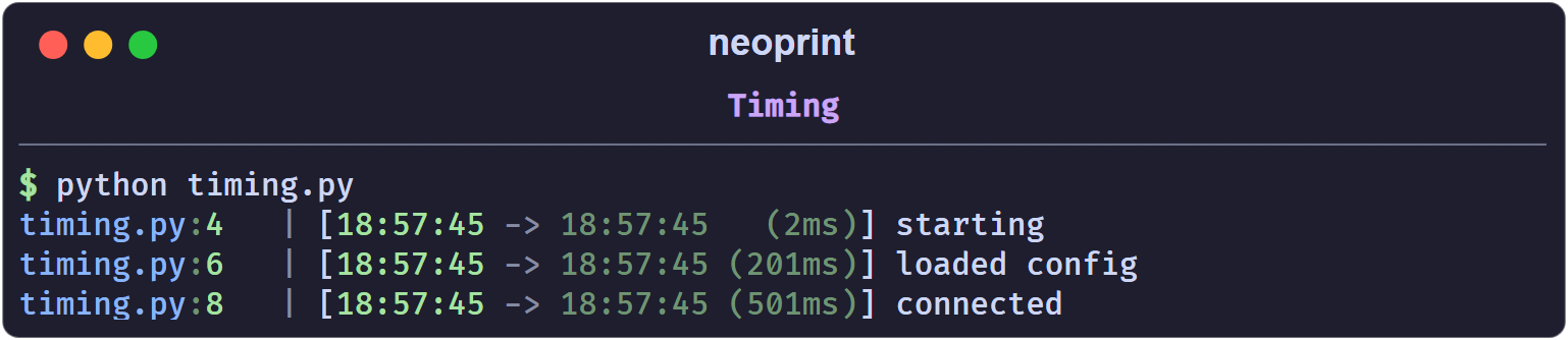 Timing output